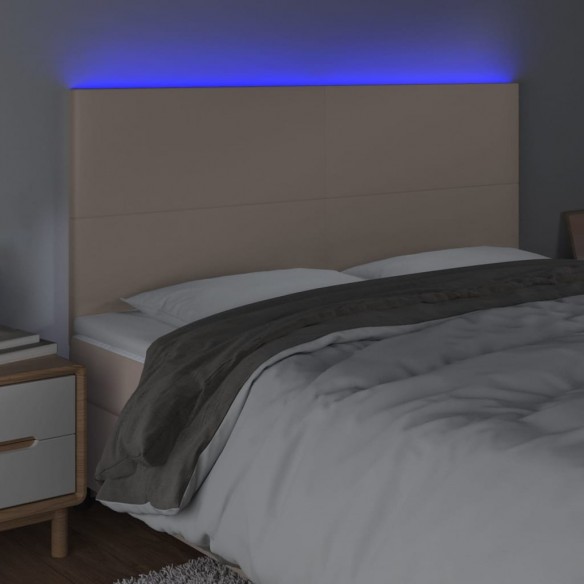 Tête de lit à LED Cappuccino 200x5x118/128 cm Similicuir