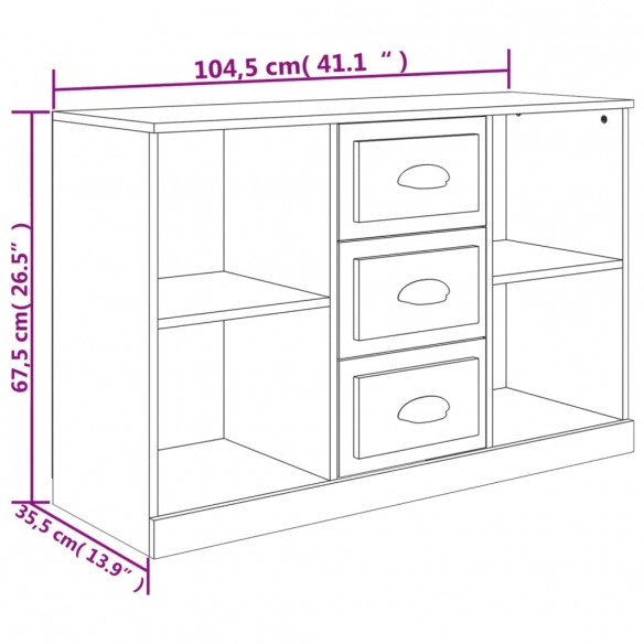 Buffet blanc 104,5x35,5x67,5 cm bois d'ingénierie