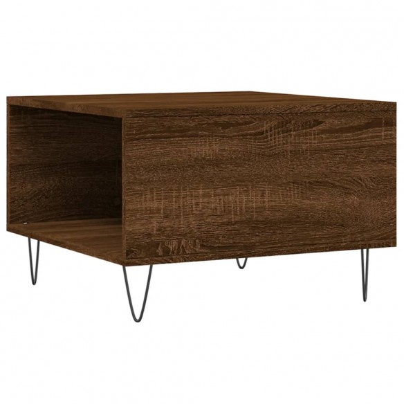 Table basse chêne marron 55x55x36,5 cm bois d'ingénierie