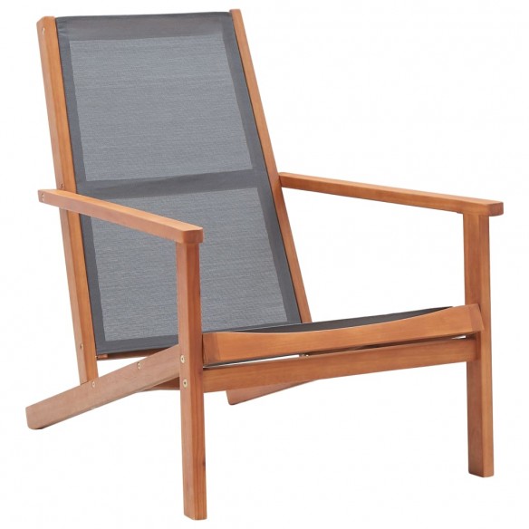 Chaise de jardin Gris Bois d'eucalyptus solide et textilène