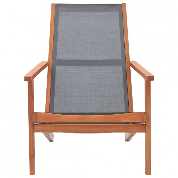 Chaise de jardin Gris Bois d'eucalyptus solide et textilène