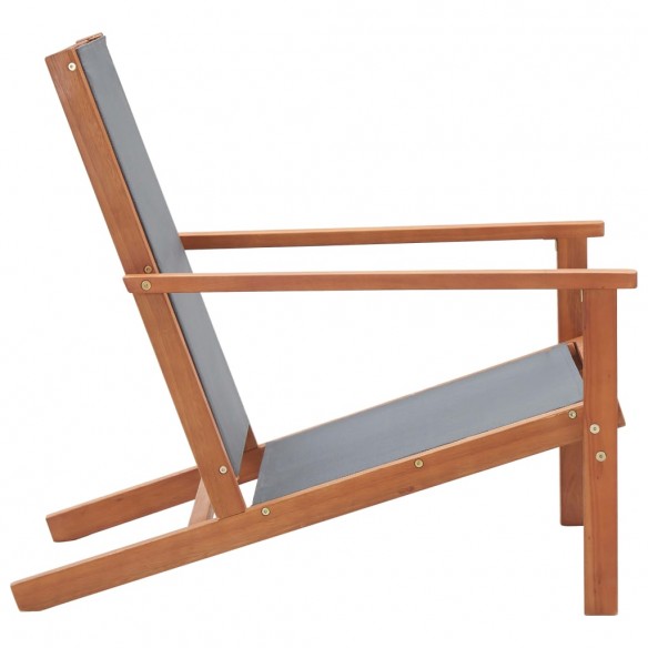 Chaise de jardin Gris Bois d'eucalyptus solide et textilène