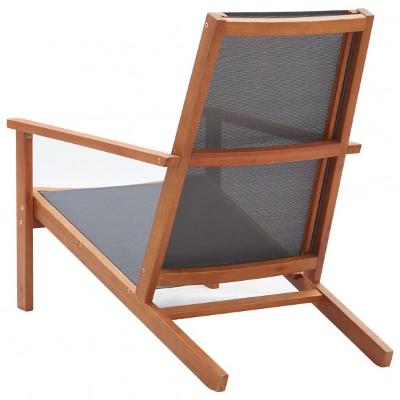 Chaise de jardin Gris Bois d'eucalyptus solide et textilène