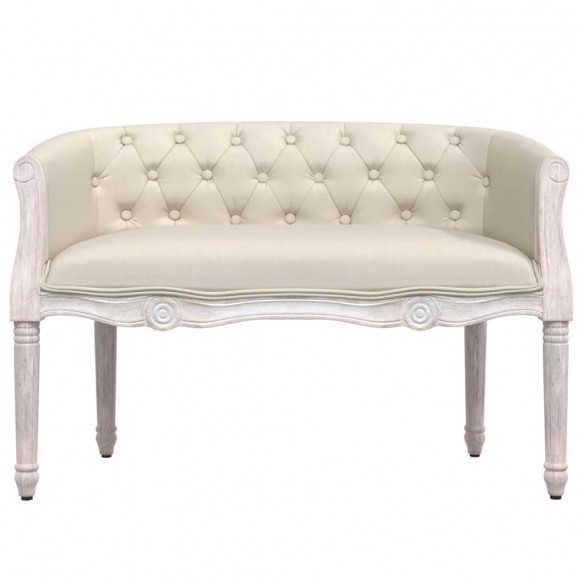 Banc beige 98x56x69 cm lin