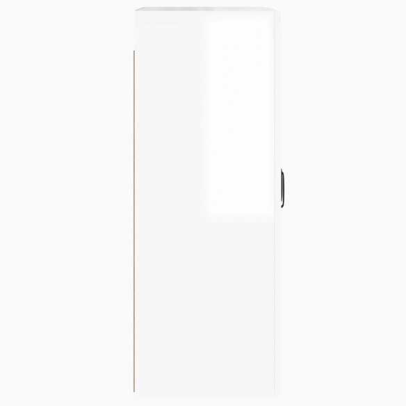 Armoires murales 2 pcs blanc brillant bois d'ingénierie