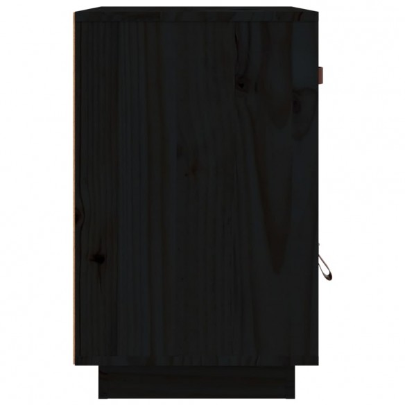 Table de chevet Noir 40x34x55 cm Bois de pin solide