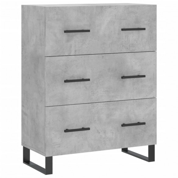 Buffet haut Gris béton 69,5x34x180 cm Bois d'ingénierie