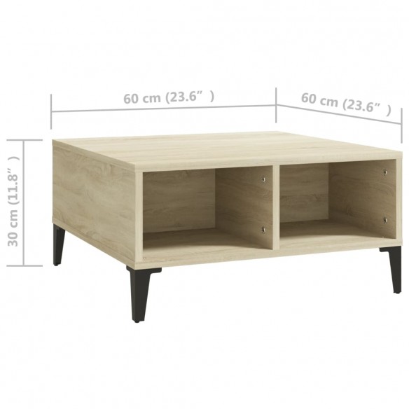 Table basse Chêne sonoma 60x60x30 cm Aggloméré
