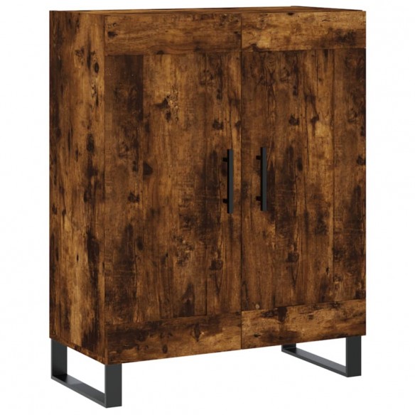 Buffet haut Chêne fumé 69,5x34x180 cm Bois d'ingénierie