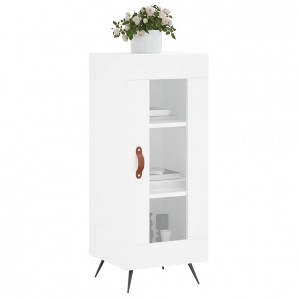 Buffet Blanc brillant 34,5x34x90 cm Bois d'ingénierie