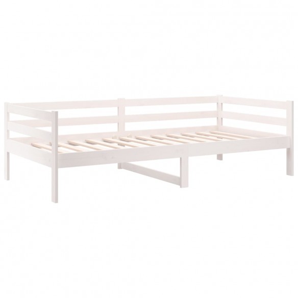 Lit de jour Blanc 90x190 cm Bois de pin massif