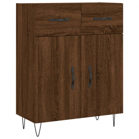 Buffet chêne marron 69,5x34x90 cm bois d'ingénierie