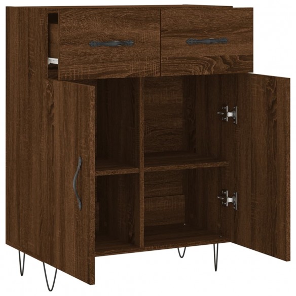 Buffet chêne marron 69,5x34x90 cm bois d'ingénierie