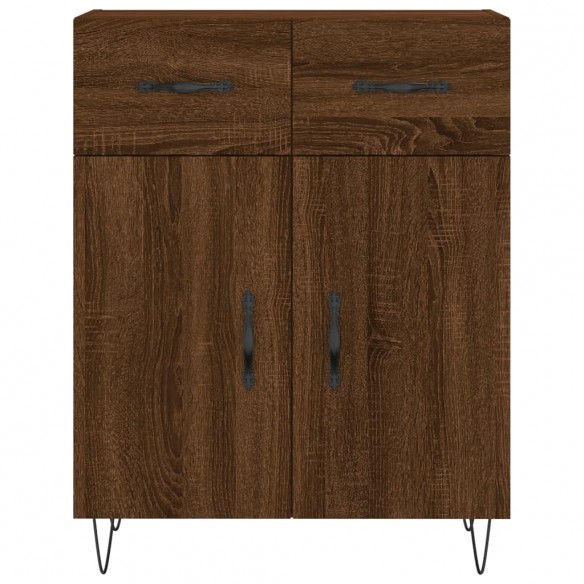 Buffet chêne marron 69,5x34x90 cm bois d'ingénierie