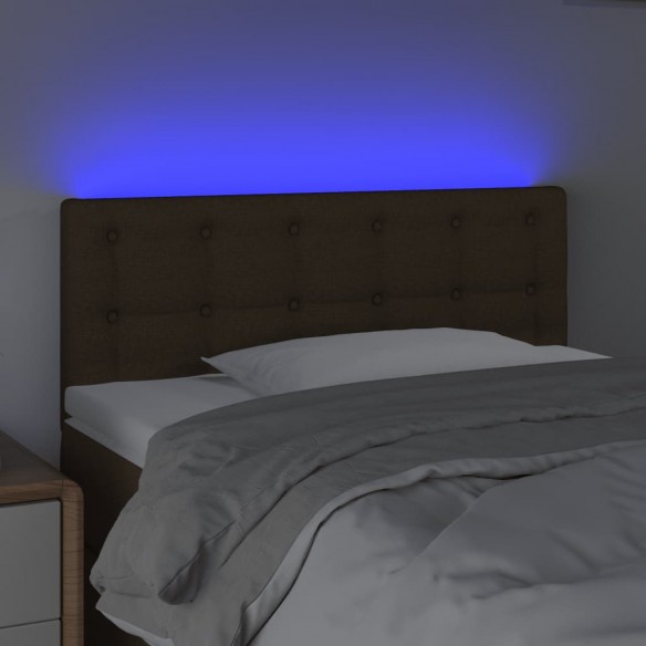 Tête de lit à LED Marron Foncé 80x5x78/88 cm Tissu