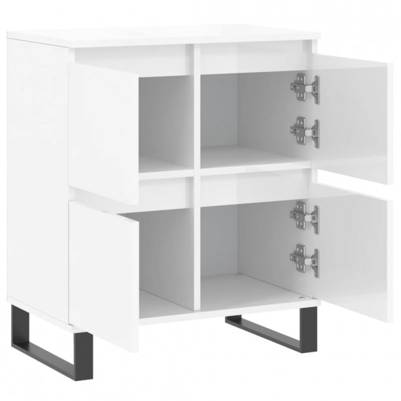 Buffet Blanc brillant 60x35x70 cm Bois d'ingénierie