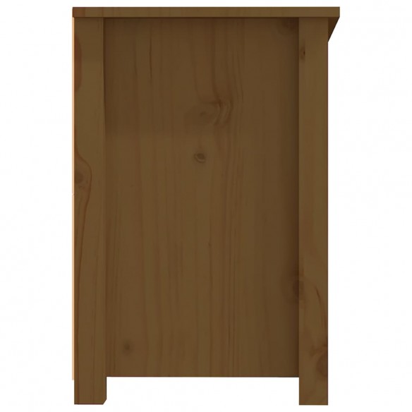 Meuble TV Marron miel 114x35x52 cm Bois de pin massif