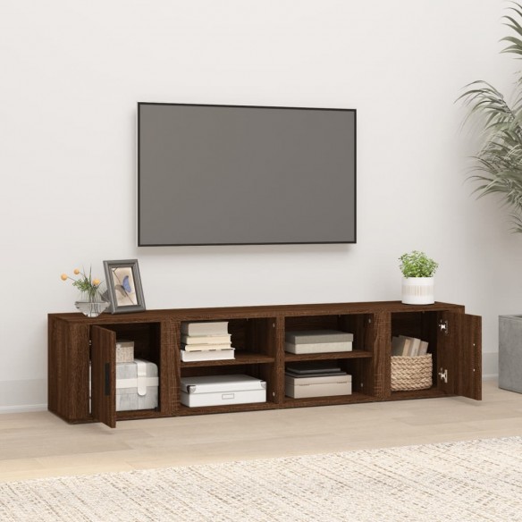 Meubles TV 2 pcs Chêne marron 80x31,5x36 cm Bois d'ingénierie