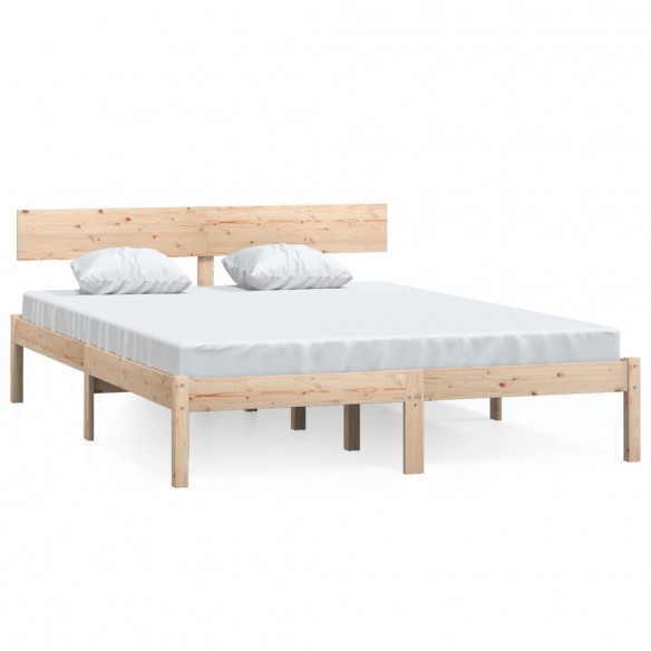 Cadre de lit Bois de pin massif 135x190 cm UK double