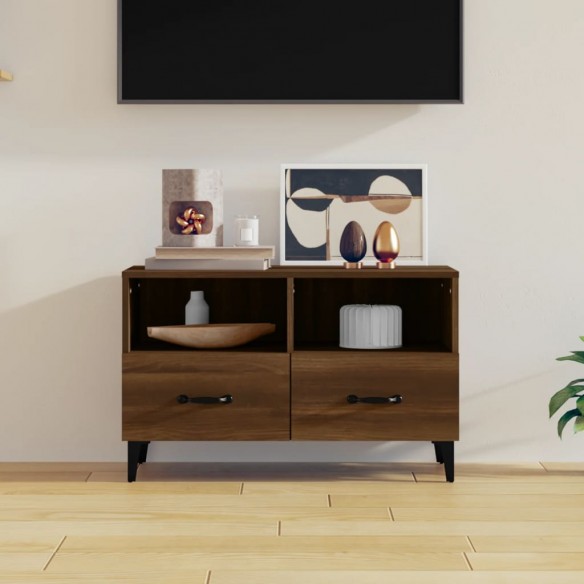 Meuble TV Chêne marron 80x36x50 cm Bois d'ingénierie