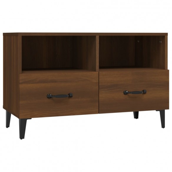 Meuble TV Chêne marron 80x36x50 cm Bois d'ingénierie