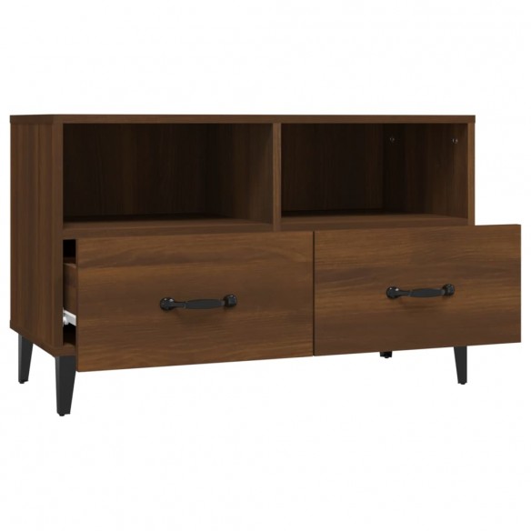 Meuble TV Chêne marron 80x36x50 cm Bois d'ingénierie