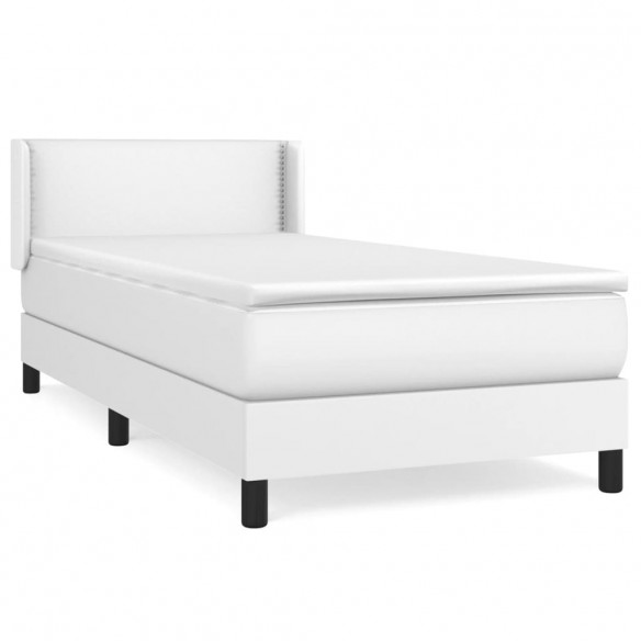 Cadre de lit avec matelas Blanc 90x190 cm Similicuir