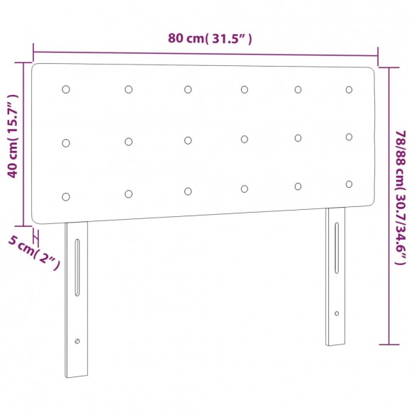 Tête de lit à LED Cappuccino 80x5x78/88 cm Similicuir