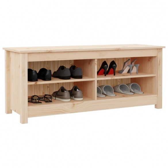 Banc à chaussures 110x38x45,5 cm Bois de pin massif