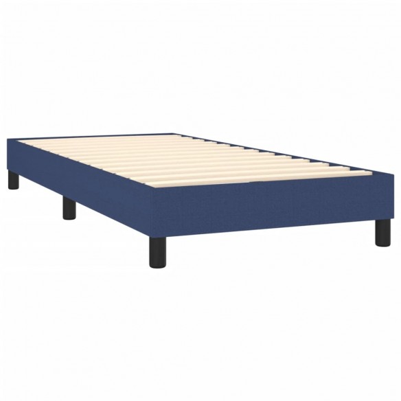 Cadre de lit avec matelas Bleu 80x200 cm Tissu