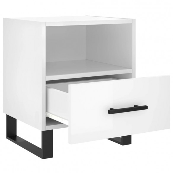 Tables de chevet 2 pcs blanc brillant 40x35x47,5 cm