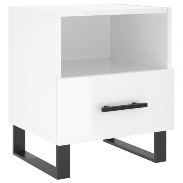 Tables de chevet 2 pcs blanc brillant 40x35x47,5 cm