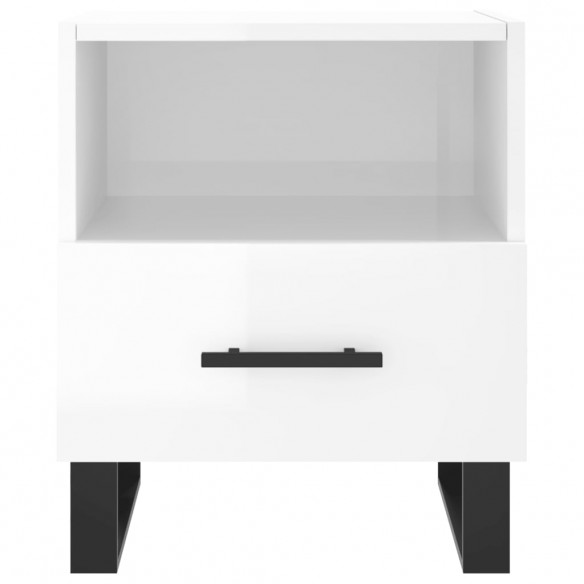 Tables de chevet 2 pcs blanc brillant 40x35x47,5 cm