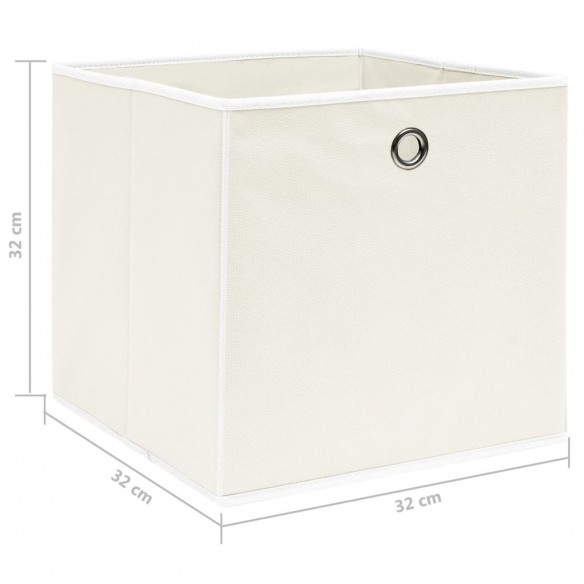 Boîtes de rangement 4 pcs Blanc 32x32x32 cm Tissu