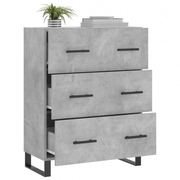 Buffet gris béton 69,5x34x90 cm bois d'ingénierie