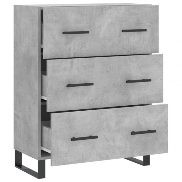 Buffet gris béton 69,5x34x90 cm bois d'ingénierie