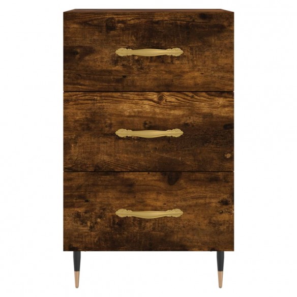 Table de chevet chêne fumé 40x40x66 cm bois d'ingénierie