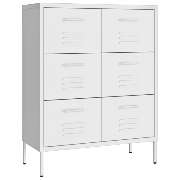 Armoire à tiroirs Blanc 80x35x101,5 cm Acier