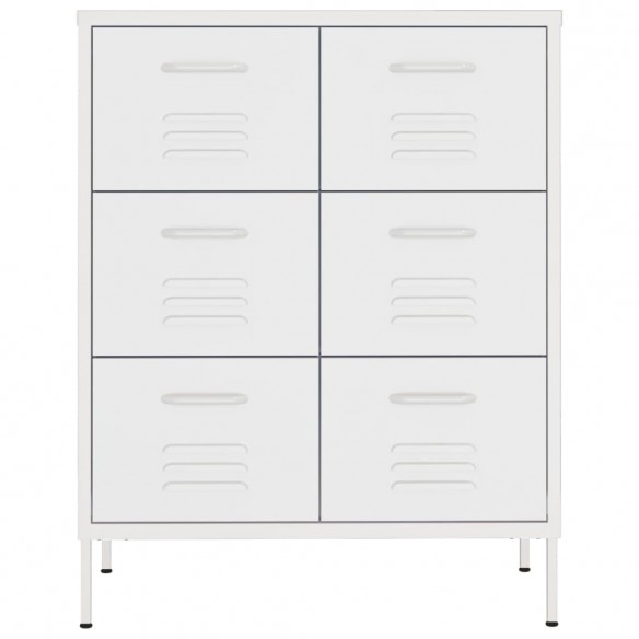 Armoire à tiroirs Blanc 80x35x101,5 cm Acier