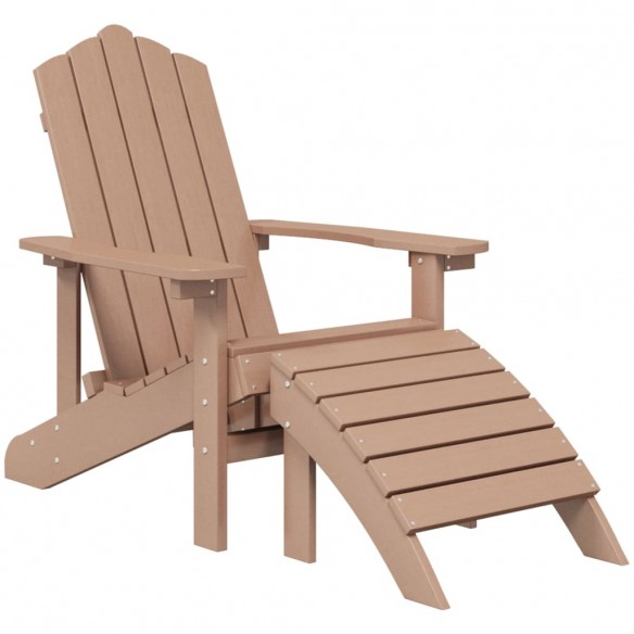 Chaises de jardin Adirondack 2pcs avec repose-pieds PEHD Marron