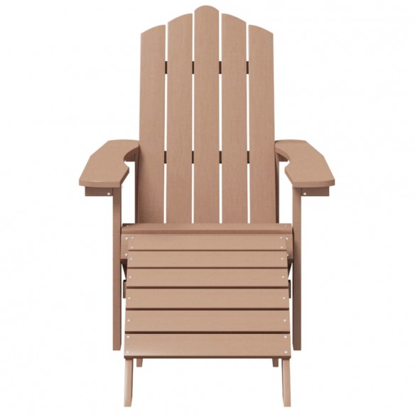 Chaises de jardin Adirondack 2pcs avec repose-pieds PEHD Marron