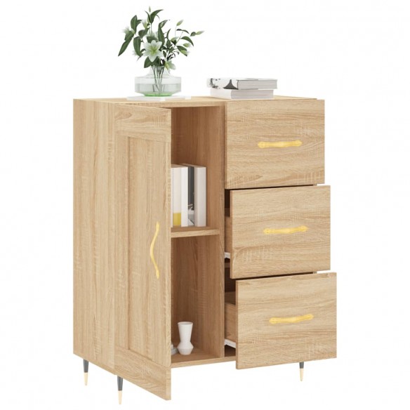 Buffet chêne sonoma 69,5x34x90 cm bois d'ingénierie