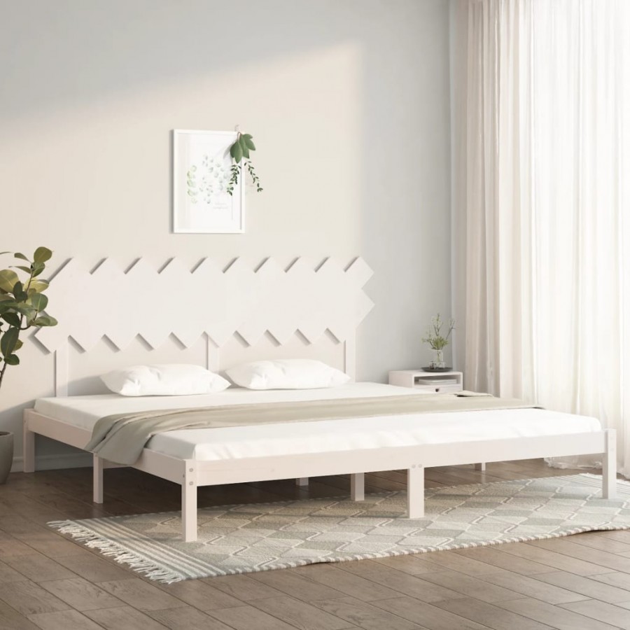 Cadre de lit Blanc 200x200 cm Bois massif