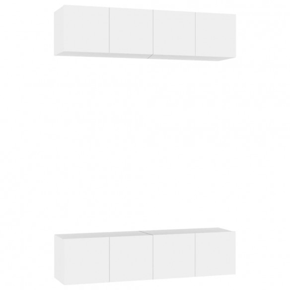 Meubles TV 4 pcs Blanc 60x30x30 cm Aggloméré