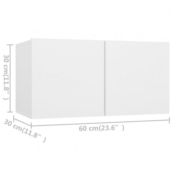 Meubles TV 4 pcs Blanc 60x30x30 cm Aggloméré