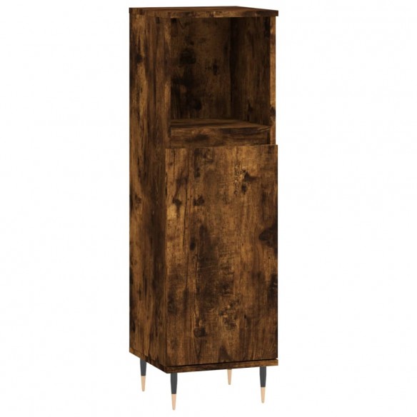 Armoire de bain chêne fumé 30x30x100 cm bois d'ingénierie