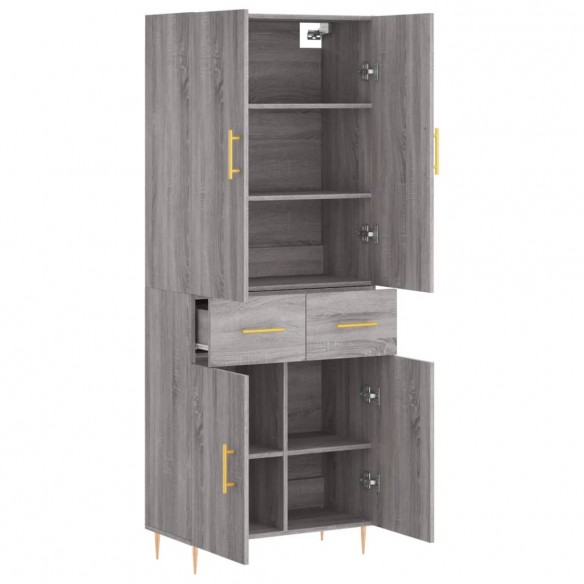 Buffet haut Sonoma gris 69,5x34x180 cm Bois d'ingénierie