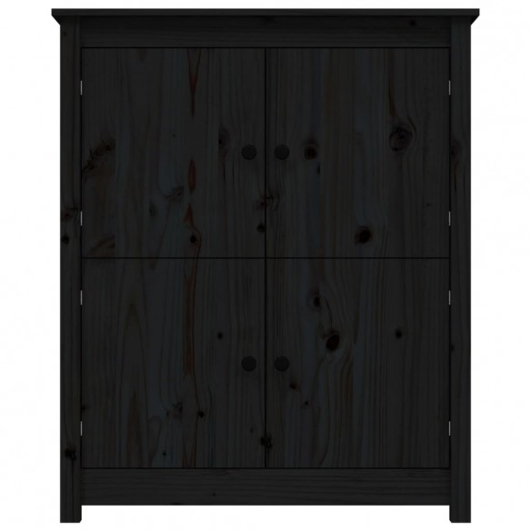 Buffet Noir 83x41,5x100 cm Bois massif de pin