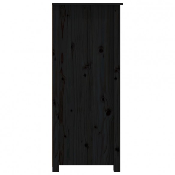 Buffet Noir 83x41,5x100 cm Bois massif de pin