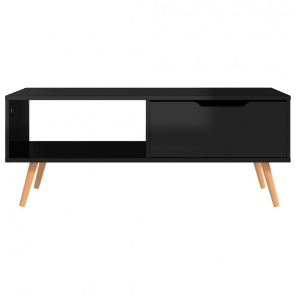 Table basse Noir brillant 100x49,5x43 cm Aggloméré